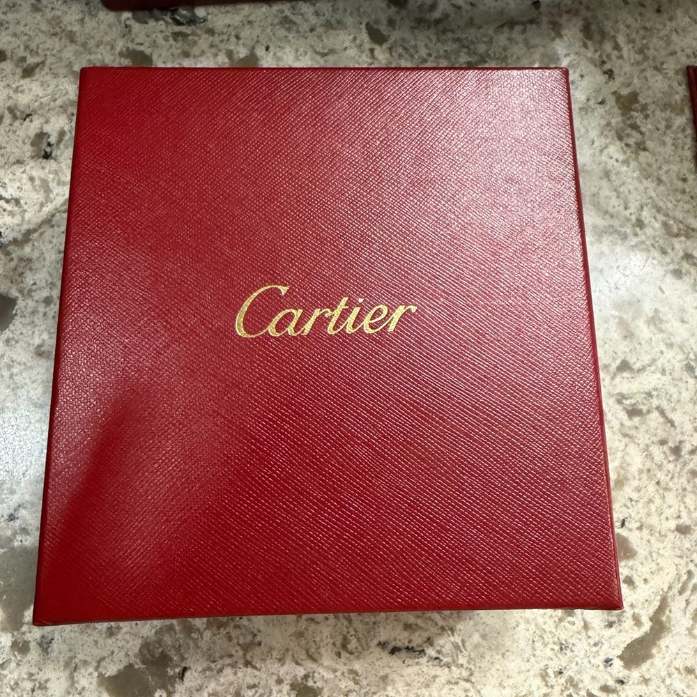 Cartier Red Box with Gold Script Logo